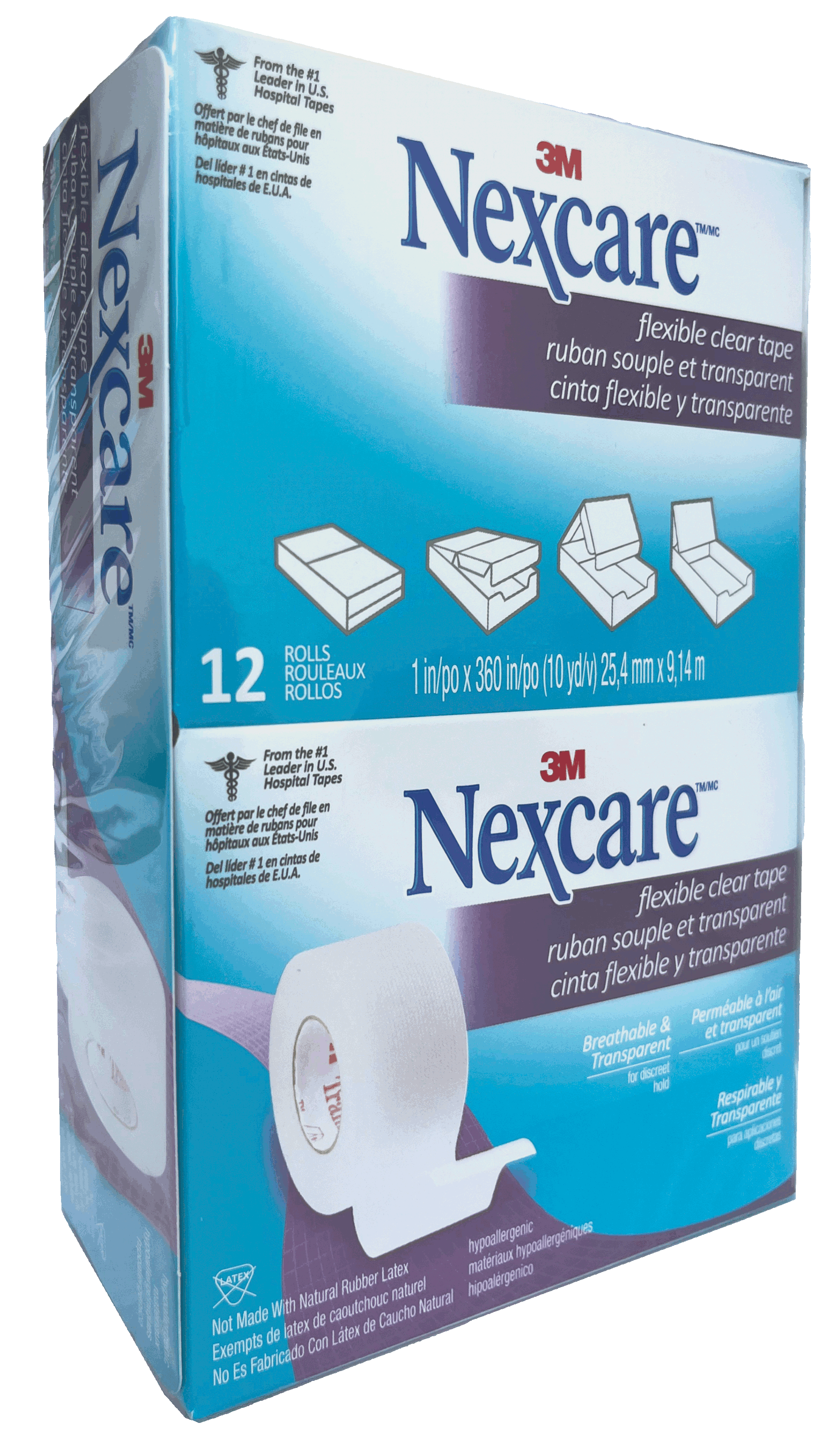 TRANSPORE NEXCARE 1″x 10 yds x12’u