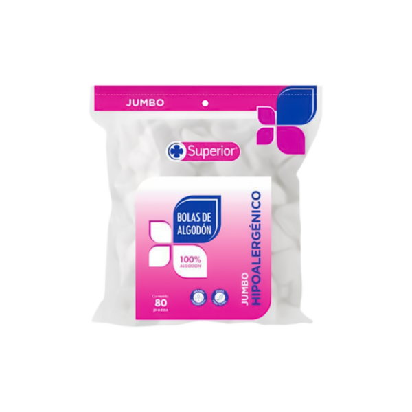Algodón en bolitas jumbo bolsa x 80u’ Superior