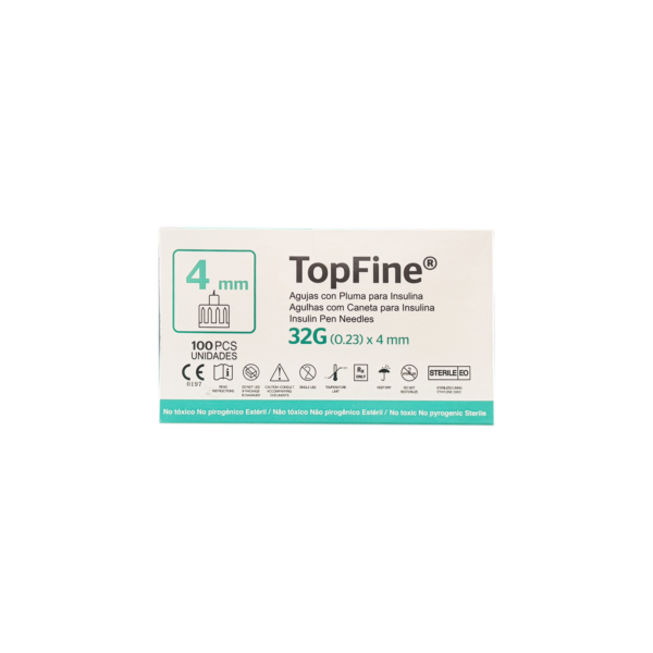 AGUJA TOP FINE ULTRA FINA PARA INSULINA 32G x100u
